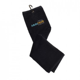 Trifold Velour Golf Towel-Zwart