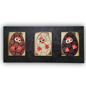trio choco paaseieren & kuikentje