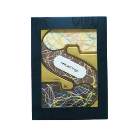 Triple Splash chocoladeletter S - 200 gram - met eigen logo