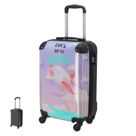 Trolley Pletux - transparante PC-voorzijde - ABS achterkant - combinatieslot