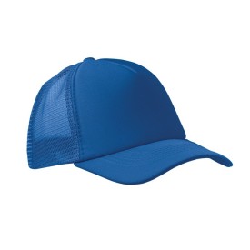 Trucker baseball cap - polyester - 5 panelen - gekleurde klep - druksluiting-Koningsblauw