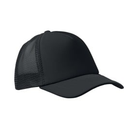 Trucker baseball cap - polyester - 5 panelen - gekleurde klep - druksluiting