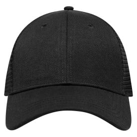 Medium profile trucker cap - polyester en acryl - 6 panelen - druksluiting