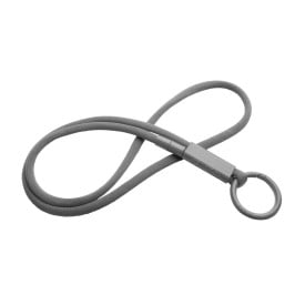 Tubyard lanyard met gerecycleerde plastic buis-Grijs