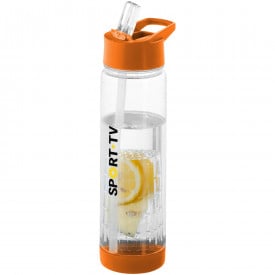 Tuttifrutti fles met fruitfilter-Transparant wit,oranje