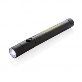 Uitschuifbare zaklamp - aluminium - met magneet - 1 uur levensduur - 10M bereik