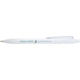 Unica balpen van gerecycled plastic (blauwe inkt)-Wit