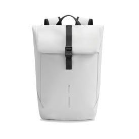 Urban water-resistant flap-top rugzak-Gebroken wit, zwart