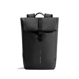 Urban water-resistant flap-top rugzak-Zwart, grijs