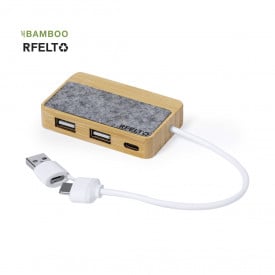 Barney USB Hub - rPET - 1 USB-C Poort - 2 Poorten USB 2.0