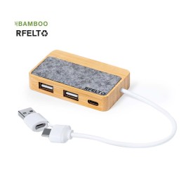 Barney USB Hub - rPET - 1 USB-C Poort - 2 Poorten USB 2.0