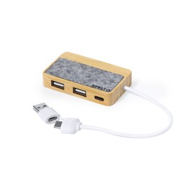 Barney USB Hub - rPET - 1 USB-C Poort - 2 Poorten USB 2.0