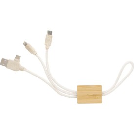 Keegan sleutelhanger - bamboe en katoen - 3 in 1 oplader
