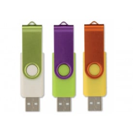 Twister USB 2.0 stick - kunststof en aluminium - 8GB - kleurencombinatie