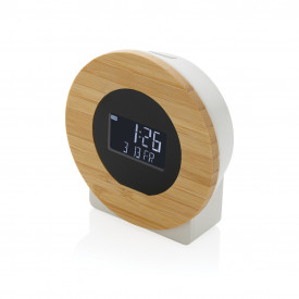 Utah RCS rplastic en FSC® bamboe LCD bureauklok