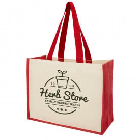 Varai 340 g/m² canvas en jute boodschappentas-Rood