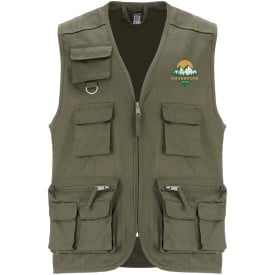 Venera 200 g/m2 werkvest met V-hals en meerdere zakken -Militair groen