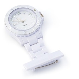 Verpleegsterhorloge - kunststof - rechthoekige houder met veiligheidspin