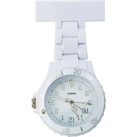 Verpleegsterhorloge - kunststof - rechthoekige houder met veiligheidspin