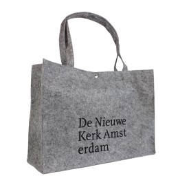 Draagtas - vilt - 45 x 33 cm - drukknoop sluiting
