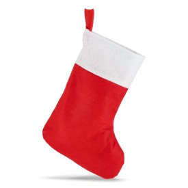 Vilten kerstsok 40 cm-Wit / rood