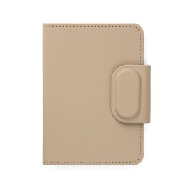 VINGA Baltimore RCS Passport houder met Dual FInder-Greige