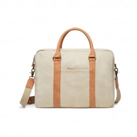 VINGA Bosler canvas laptoptas-Bruin