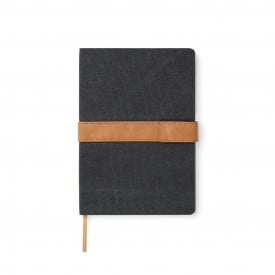 VINGA Bosler RCS recycled canvas notitieboek-Zwart