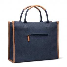 VINGA Bosler shopper - recycled canvas - 500gr/m² - 42 x 33.5 x 17 cm - laptopvak - brede bodem