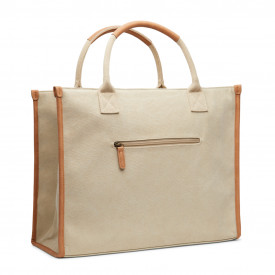 VINGA Bosler RCS recycled canvas office draagtas-Greige