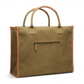 VINGA Bosler RCS recycled canvas office draagtas-Groen