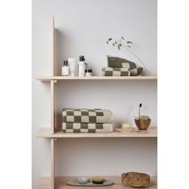 VINGA Elba OCS biologisch katoenen handdoekset van 4 stuks-Groen, beige