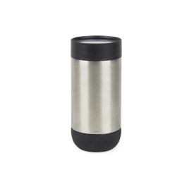 VINGA Erie RCS recycled RVS push mug 350 ML-Zilver, zwart