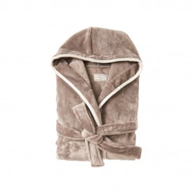 VINGA Louis luxe pluche RPET badjas maat L-XL-Bruin
