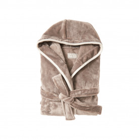 VINGA Louis luxe pluche RPET badjas maat S-M-Bruin