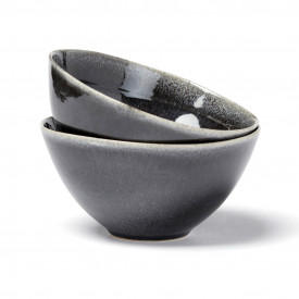 VINGA Nomimono schaal 15.5 cm, set van 2 stuks-Zwart