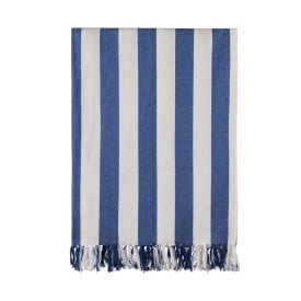 VINGA Ornos GRS hamam gezinshanddoek-Blauw, wit
