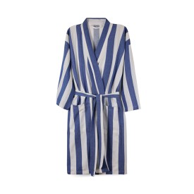 VINGA Ornos GRS katoenen hamam badjas L/XL-Blauw, wit