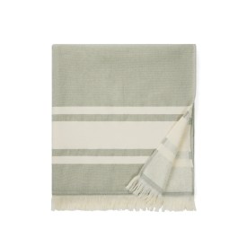 VINGA Tolo terry hamam handdoek-Groen, gebroken wit