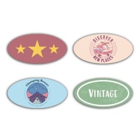 Vinyl sticker ovaal - 60x35mm