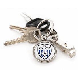 Metalen sleutelhanger voetbal - full colour bedrukt