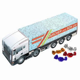 Vrachtwagen gevuld met snoep-Wit