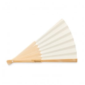 Fanny Paper handwaaier - papier - 21 cm - bamboe handvat