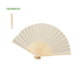 Claren handwaaier - bamboe en polyester - 38 x 21 cm - verpakt in kraft design doos
