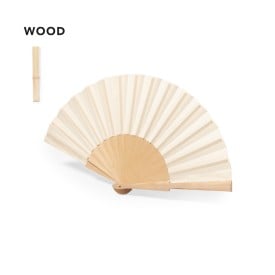 Sayiri handwaaier - hout en polyester - 42 x 23 cm - verpakt in kraft design doos