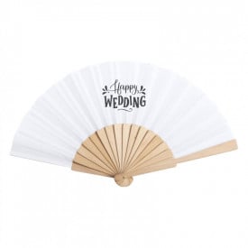 Woter handwaaier - rPET polyester - 42 x 23 cm - houten handvat