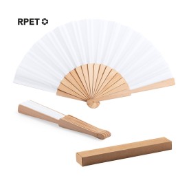 Woter handwaaier - rPET polyester - 42 x 23 cm - houten handvat