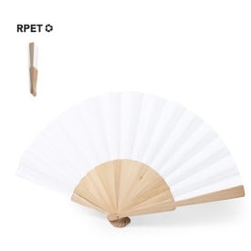 Woter handwaaier - rPET polyester - 42 x 23 cm - houten handvat