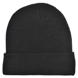 Wafel gebreide muts-Zwart