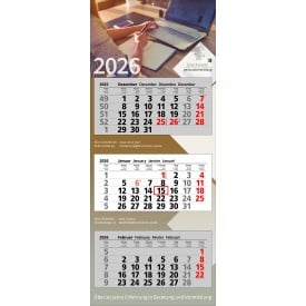 Wandkalender Premium (3 blokken)-Wit